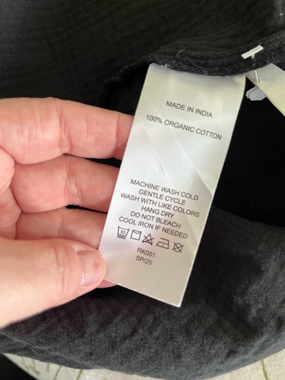 NWT Quince Organic Cotton Gauze Black V-Neck Tiered Maxi Dress Size 3X - Picture 13 of 13